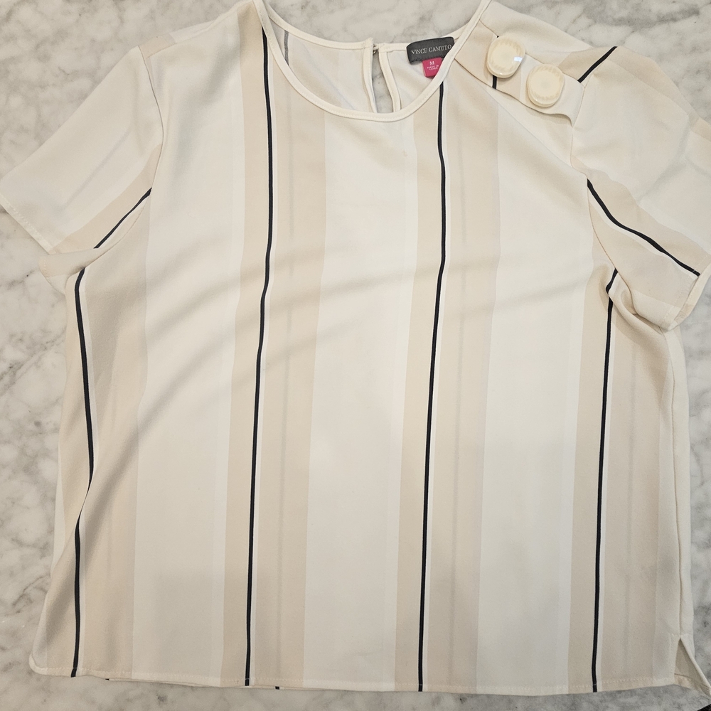 Vince Camuto -Women's Cream Striped Top